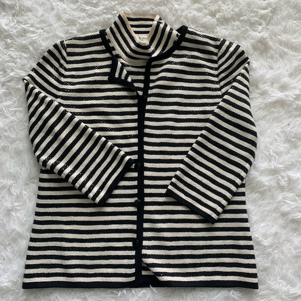 St. John Sequin Santana Shell Cardigan M 8